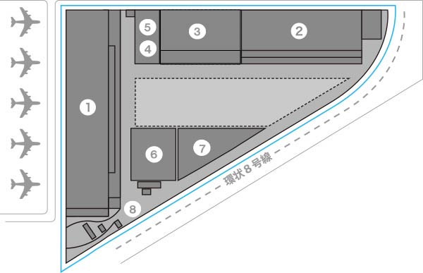 Map of International cargo terminal